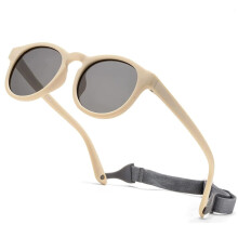 Flexible Polarized Baby Sunglass with Strap Adjustable, Infant Outdoor Sunshade UV 400 Protection Soft Silicone Frame Baby Sunglasses for 0-36 Months