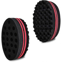 2 Pack Short Hair Twist Sponge Big Holes Hair Brush Sponge Twist Wave Barber Tool for Dreads Afro Locs Twist Curl
