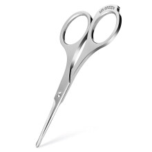 Round Head Beard, Nose Hair Scissors Classic Stainless Steel Ear Facial Hair Removal Scissors Personal Care Tools for Men and Women