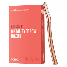 Dermaplaning Tool for Face, Eyebrow Trimmer Shaper with Precision Cover,Rose Gold