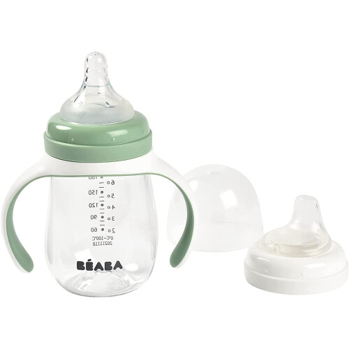 BEABA 2-in-1 leerglas 210 ml Saliegroen