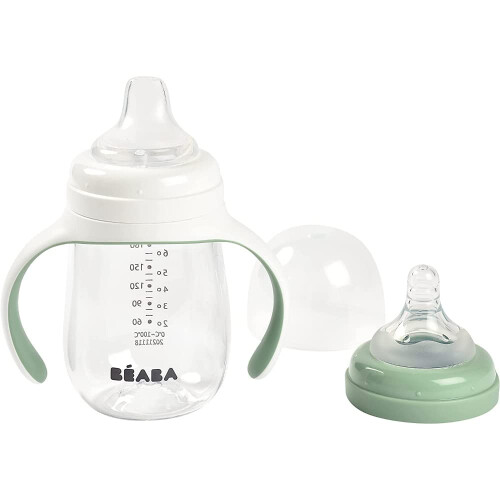 BEABA 2-in-1 leerglas 210 ml Saliegroen 1