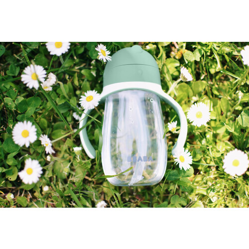 BEABA BEABA, Babyflasche/Trainingsbecher/Strohbecher 300 ml, Salbeigrün 2