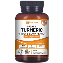 Prowise Organic Turmeric Curcumin 1440mg with Organic Black Pepper & Ginger