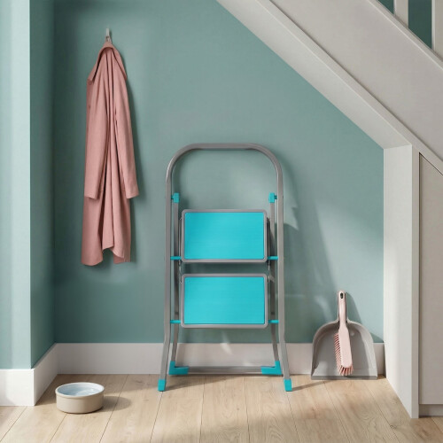 Beldray Beldray 2 Step Ladder Foot Stool Non-Slip Fold Away Compact Storage DIY/Cleaning 2