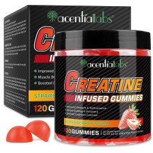 Creatine Gummies 5000mg Max Strength 120 Gummies - Sugar free,Vegan - Strawberry