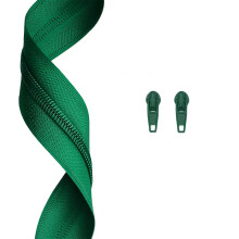 Plain Green Colour 3mm Zip By the Meter