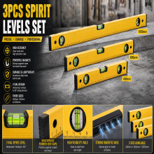 3pcs Spirit Level Set Aluminium DIY Builder Tools