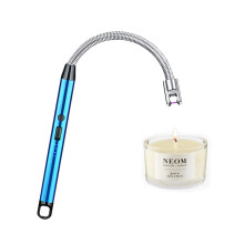 Candle Lighter,Electric Lighter Rechargeable Lighter Plasma Lighter long lighter for candles Cooking BBQs Fireworks (Blue)