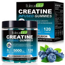 Creatine Gummies 5000mg Max Strength 120 Gummies - Sugar free,Vegan - Blueberry