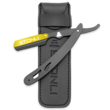 STONLI Cut Throat Razors - Straight Razor with Matte Black Finish Professional Barber Razor - Premium Quality Single Blade Shaving Razor for