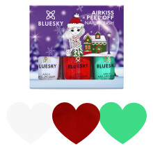 Kids Nail Varnish Set – Christmas Candy Cane Collection. Green, White, Red. Easy Peel-off, Non-Toxic, Water- based, Odour-free Nail Polish for Kids,