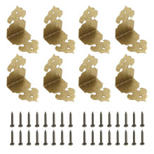 30PCS Vintage Corner Guard Metal Edge Cover Furniture Table Edge Decoration with Screws for Jewelry Box Storage Box Bronze