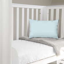 Crib Pillow Cover 40x60cm Baby Blue, 2pc 400 Thread Count 100% Long Staple Cotton Highly Breathable Sateen Weave Baby Toddler Pillow Cases For Boys