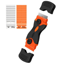 Oven Cleaning Tool Non Scratch with 10 Metal +10 Plastic Blades, Double Edged Razor Blade Scraper, Glass Scraper, Induction, Ceramic Hob Scraper,