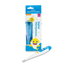 Baby Shark Waterproof Kids Flexible Digital Thermometer With Optical And Sound Fever Alert, Temperature Checker Measurement For Babies Children