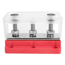 300A Sammelschiene Stromverteilungsblock 3 (M8) Anschlussbolzen 48V Positiv- & Erdungssammelschienenanschlussblock mit Abdeckung
