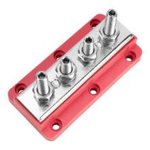 M8 4-Stud 300A Sammelschiene (Rot & Schwarz Paar) Stromverteilungsblock - Anschlussblock-Kit für Yachten und Fahrzeuge