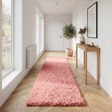 (Pink, 80 x 300 cm) Shaggy Non Slip Rugs Bedroom Living Room Area Rugs Hallway Runner Fluffy Carpets Bath Door Mats