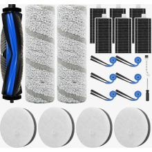 21-delige vervangende accessoire set voor robotstofzuiger: hoofdborstel, 4 katoenfilters, 2 dweilrollen, 6 filters, 6 zijborstels.