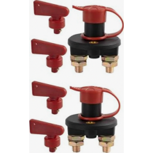 Lot de 2 interrupteurs coupe-batterie principaux 12 V/24 V, en cuivre pur avec poignée amovible pour voiture, Boa