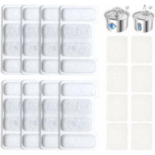 Filtros para bebederos de gatos, 24 filtros de carbón y 24 esponjas, triple filtración para bebederos de mascotas de 2,2 L y 2,8 L.