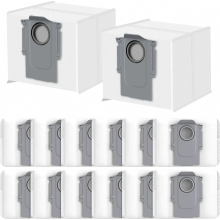 Lot de 14 sacs à poussière pour aspirateurs Roborock S8+, S8 Pro Ultra, S7 MaxV Ultra, Q7 Max+, Q8 Max+, Q5 Pro+, Q5 Max+, Q10, X5+, S5+, Q7