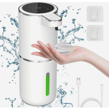 Dispensador automático de jabón en espuma con indicador de encendido, activado por sensor, control de 4 niveles, montaje en pared para baño