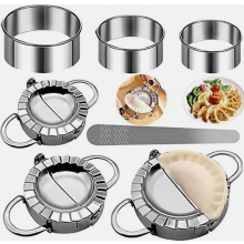 Ensemble de 7 moules à raviolis en acier inoxydable pour pâtes maison et pâtisseries fourrées