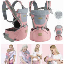 9-in-1 ergonominen kantoreppu, edessä ja takana kannettava, 4 kantoasentoa vastasyntyneille, vaaleanpunainen