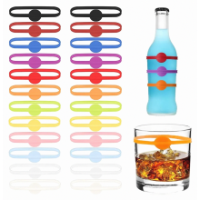 24 marcadores de silicona reutilizables para copas de vino, vasos, botellas y cócteles, marcadores de bebidas coloridos para fiestas.