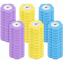 72 Pack Disposable Toilet Brush Refills, Sponge Brush Replacement Heads for Bathroom Cleaning, Blue Purple Yellow, House