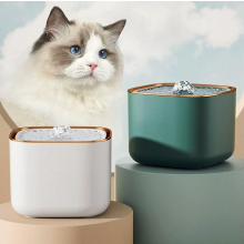Fontana per gatti da 3 litri, fontanella automatica per cani e gatti, ultra silenziosa, design in metallo verde.