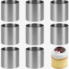 Juego de 8 aros altos para postres, 5 x 5 x 5 cm, aros de acero inoxidable para servir pasteles, ensaladas y mousse de chocolate.