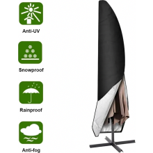 Funda para sombrilla de jardín de 265 cm, impermeable, de tela Oxford, color negro.