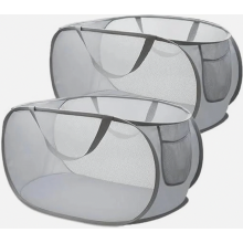 2 Pack Foldable Laundry Basket, 75L Collapsible Hamper with Handles, Portable Clothes Storage for Bathroom, Camping and