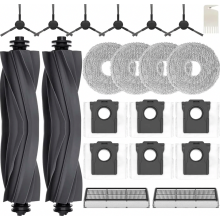 Set di accessori per robot aspirapolvere, 2 spazzole a rullo, 6 sacchetti per la polvere, 4 panni per la pulizia, 6 spazzole laterali, 2 fil