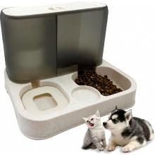 Automatic Cat Food and Water Dispenser, Large Capacity All in One Gravity Feeder for Cats, Small Dogs, Puppies and Pets,