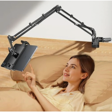 Support de tablette pour lit, base à 360 avec bras long flexible et réglable pour table, compatible avec iPad Pro, iPhone, iPhone, etc.