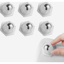 Juego de 6 ruedas giratorias de bola de alta resistencia, ruedas planas autoadhesivas para mover muebles, ruedas giratorias universales de 3
