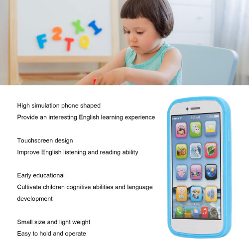Pädagogisches Spielzeugtelefon Englisch Blau 2