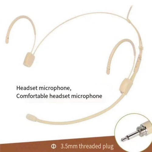 4 PIN Electret Condenser Headband Headset Microphone 3.5mm Wired Double Earhook Headworn Mic 3.5mm Thread Plug 2