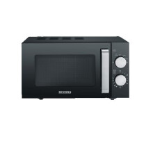 Solo-Mikrowelle mit flachem Glasboden - SEVERIN - 6 Leistungsstufen, 800W, 20L - schwarz/edelstahl - MW 7761