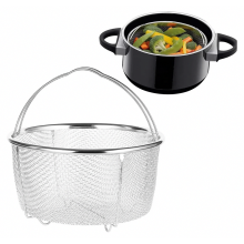 20 cm Edelstahl-Dampfgareinsatz, runder Dampfeinsatz aus Drahtgeflecht mit Griffen, Abtropfkorb für Instant Pot, Druckkocher