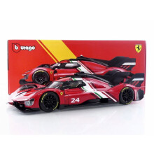 Veículo em miniatura - BBURAGO - Ferrari 499P 3.0L Turbo V6 Modificata (2024) - 1/18 - Vermelho - Para coleção