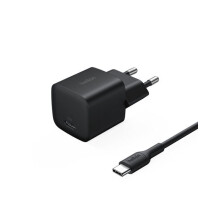 Cargador de Pared USB-C 25W - Belkin - Negro - Carga Rápida - Cable Incluido - Compatible con iPhone/Samsung