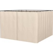 Ersatz-Seitenwände für 3 x 3 m große Pavillons, strapazierfähig, für Stangen und Schienen, mit Doppelreißverschluss, beige