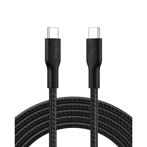 Belkin Cable USB-C - Belkin - BoostCharge - 240W - 3m - Trenzado - Negro