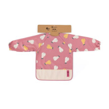 PETITE&MARS Babero de mangas largas BEN de 24 meses Fácil de limpiar - Impermeable - con bolsillo - Rosa, Beige