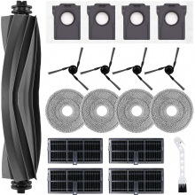 Ersatzteilset für Saugroboter, 2 Hauptbürsten, 8 HEPA-Filter, 8 Seitenbürsten, 8 Wischtücher, 8 Staubtücher